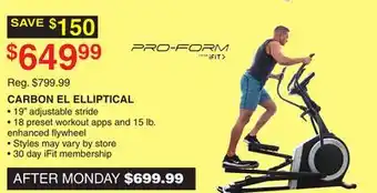 Dunham's Sports Carbon el elliptical offer