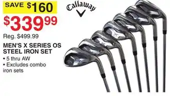 Dunham's Sports Callaway men's x series os steel iron set offer