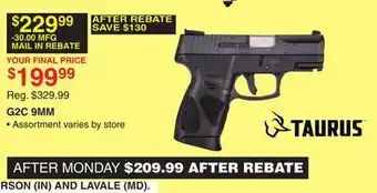 Dunham's Sports Taurus g2c 9mm offer