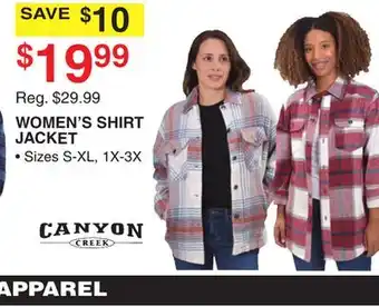 Dunham's Sports Canyon women's shirt jacket offer
