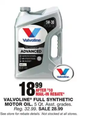 Blain's Farm & Fleet Valvoline full synthetic motor oil offer