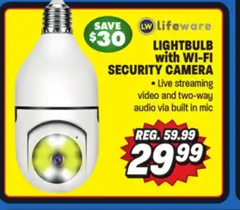 Big 5 Lifeware lightbulb with wi-fi security camera offer