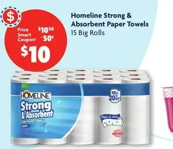 Family Dollar Homeline strong & absorbent paper towels offer