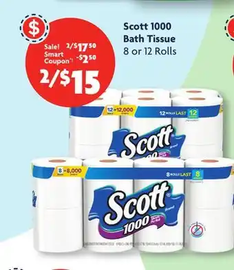 Family Dollar Scott 1000 bath tissue offer