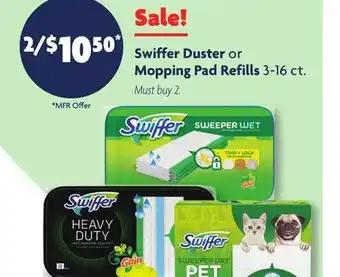 Family Dollar Swiffer duster or mopping pad refills offer