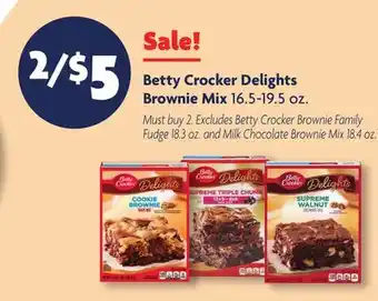Family Dollar Betty crocker delights brownie mix offer