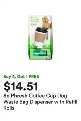 Petco Coffee cup dog waste bag dispenser with refill rolls offer