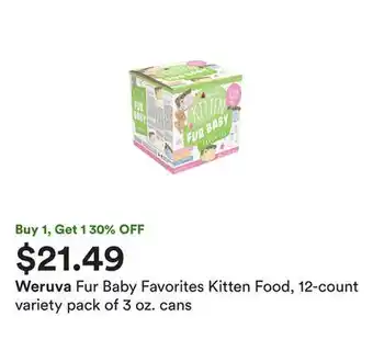 Petco Fur baby favorites kitten food, 12-count variety pack of 3 oz. cans offer