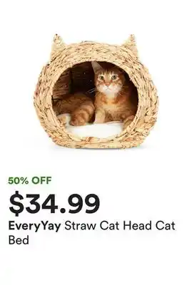 Petco Straw cat head cat bed offer