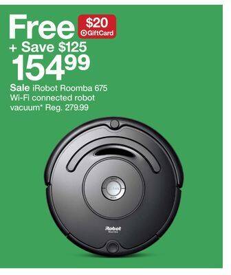 Target Irobot roomba 675 wi-fi connected robot vacuum offer