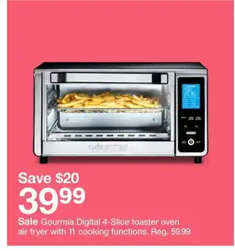 Target Gourmia digital 4-slice toaster oven air fryer with 11 cooking functions offer