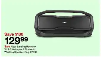 Target Altec lansing rockbox xl 2.0 waterproof bluetooth wireless speaker offer