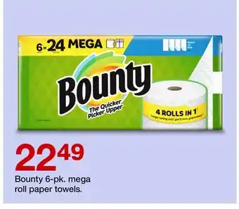 Target Bounty 6-pk. mega roll paper towels offer