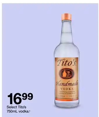 Target Select tito's 750ml vodka offer
