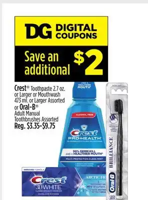 Dollar General Crest , oral-b offer