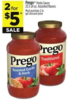 Dollar General Prego pasta sauce offer