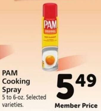 Safeway PAM  Cooking Spray offer