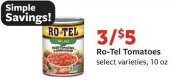 Fareway Ro-Tel Tomatoes select varieties, 10 oz offer