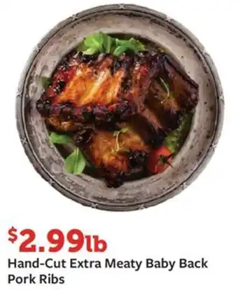 Fareway Hand-Cut Extra Meaty Baby Back Pork Ribs offer