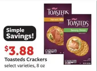 Fareway Toasteds Crackers select varieties, 8 oz offer