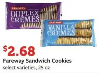 Fareway Fareway Sandwich Cookies select varieties, 25 oz offer