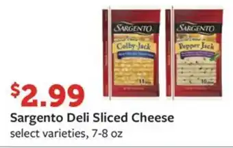 Fareway Sargento Deli Sliced Cheese select varieties, 7-8 oz offer