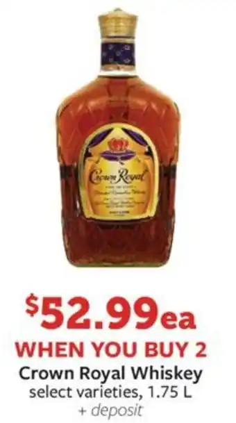 Fareway Crown Royal Whiskey select varieties, 1.75 L offer