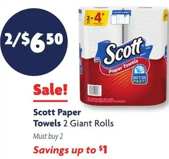 Family Dollar Scott paper towels offer