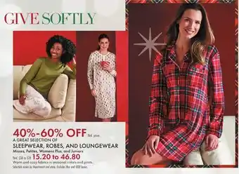 Boscov's A great selection of sleepwear, robes, and loungewear offer