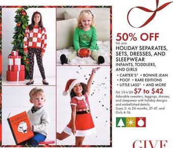 Boscov's Holiday separates, sets, dresses, and sleepwear offer