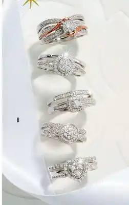 Boscov's Entire collection love blooms natural diamond & right hand rings offer