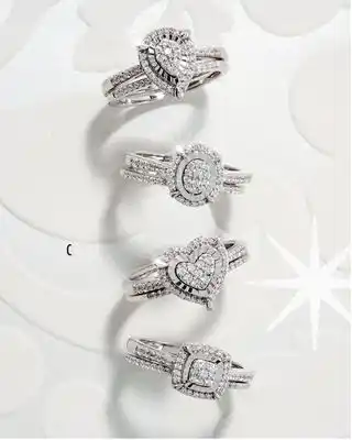 Boscov's Entire collection love blooms natural diamond & right hand rings offer