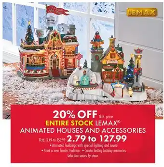 Boscov's Lemax animated houses and accessories offer