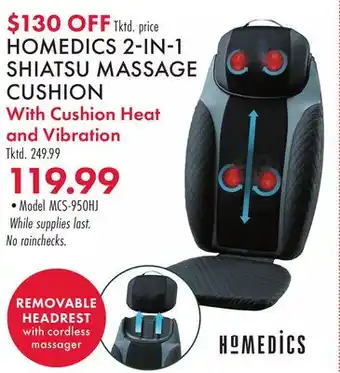 Boscov's Homedics 2 in 1 shiatsu massage cushion with cushion offer