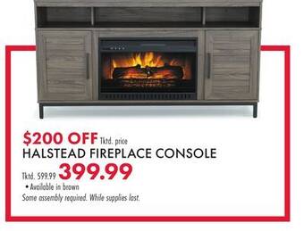 Boscov's Halstead fireplace console offer