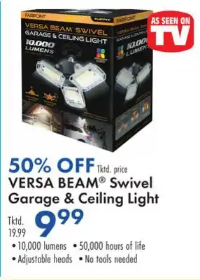 Boscov's Versa beam swivel garage & ceiling light offer