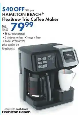 Boscov's Hamilton beach flexbrew trio coffee maker offer
