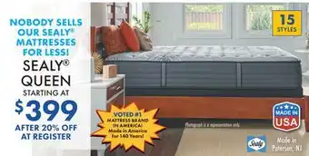 Boscov's Sealy queen offer