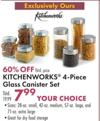 Boscov's Kitchenworks 4-piece glass canister set offer