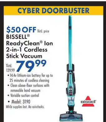 Boscov's Bissell readyclean ion 2-in-1 cordless stick vacuum offer