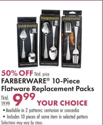 Boscov's Farberware 10-piece flatware replacement packs offer