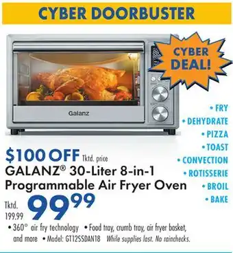 Boscov's Galanz 30-liter 8-in-1 programmable air fryer oven offer