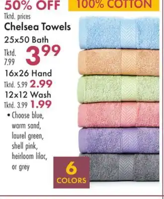 Boscov's Chelsea towels offer