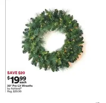 Michaels 30 pre-lit wreaths by ashland offer