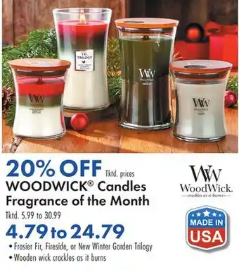 Boscov's Woodwick candles fragrance of the month offer