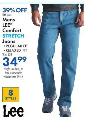 Boscov's Mens lee comfort stretch jeans offer