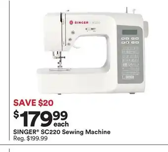 Michaels Singer sc220 sewing machine offer