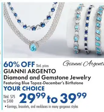Boscov's Gianni argento diamond and gemstone jewelry offer