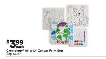 Michaels Creatology 10 x 10 canvas paint sets offer