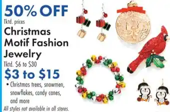 Boscov's Christmas motif fashion jewelry offer